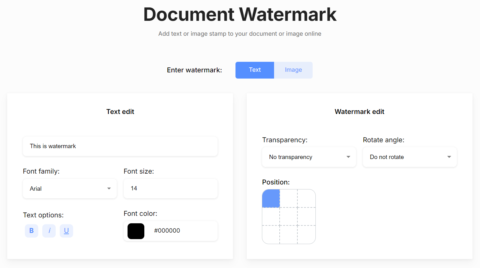 How to add watermark online