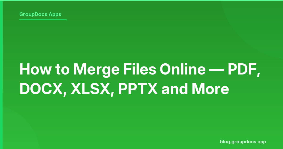 Merge files online for free