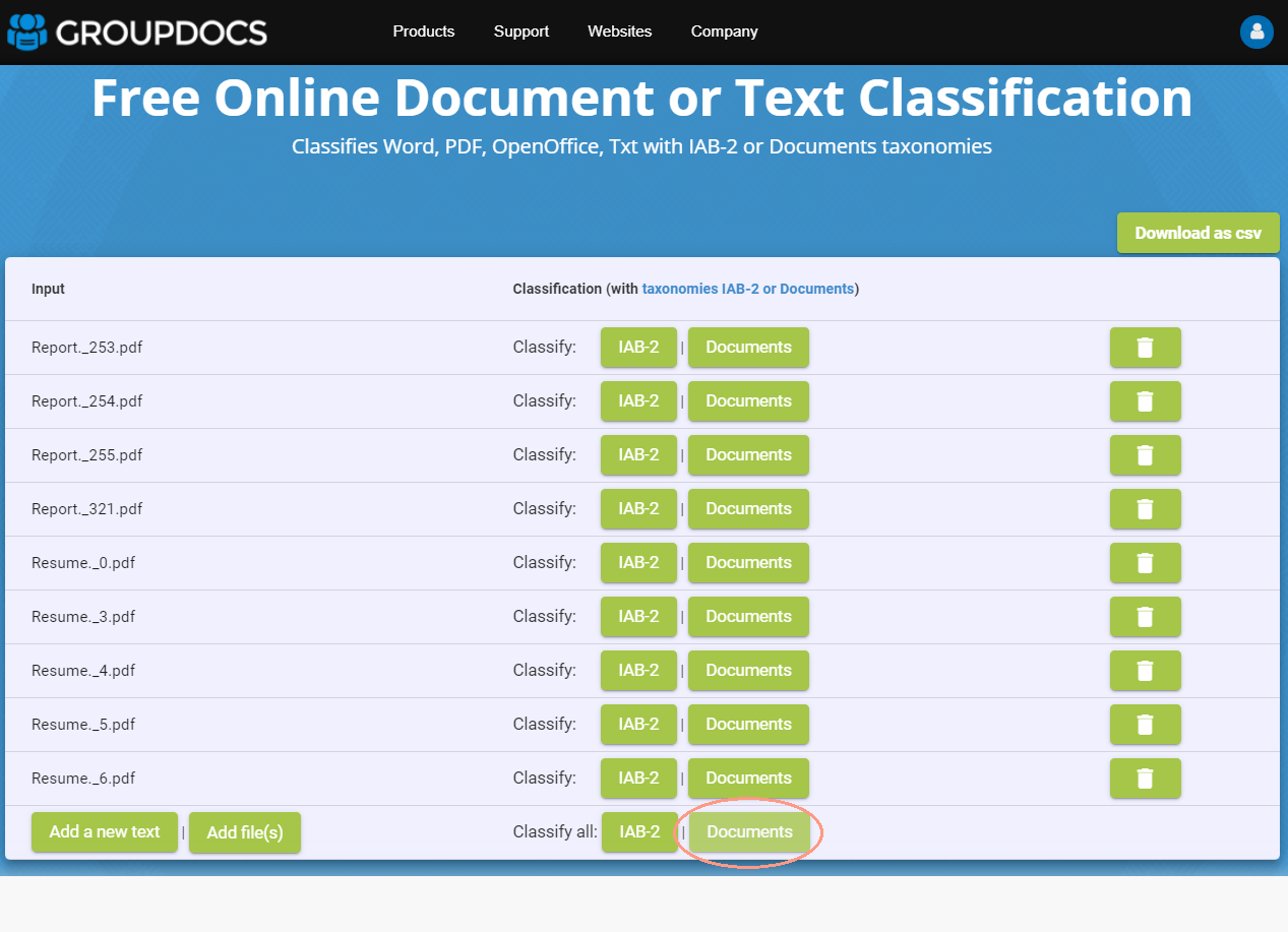 Free Online Document Classification App - GroupDocs.Classification