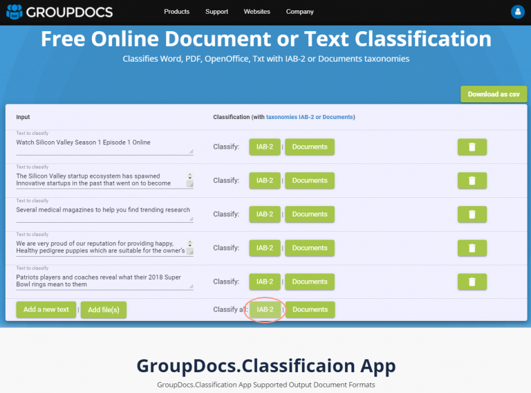 Free Online Document Classification App - GroupDocs.Classification